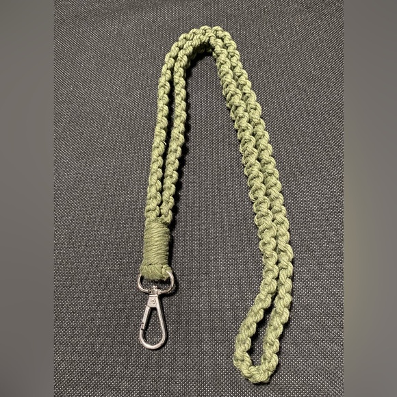 Accessories - Long Army green braided lanyard.